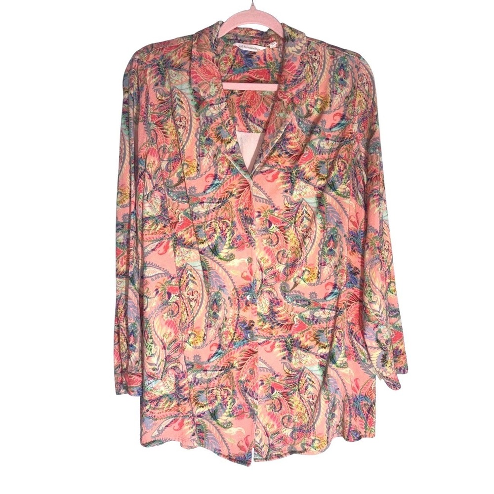 Soft Surroundings Paisley Laia Tunic Top BLouse sz MD NWOT